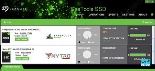 Seagate SeaTools SSD GUI